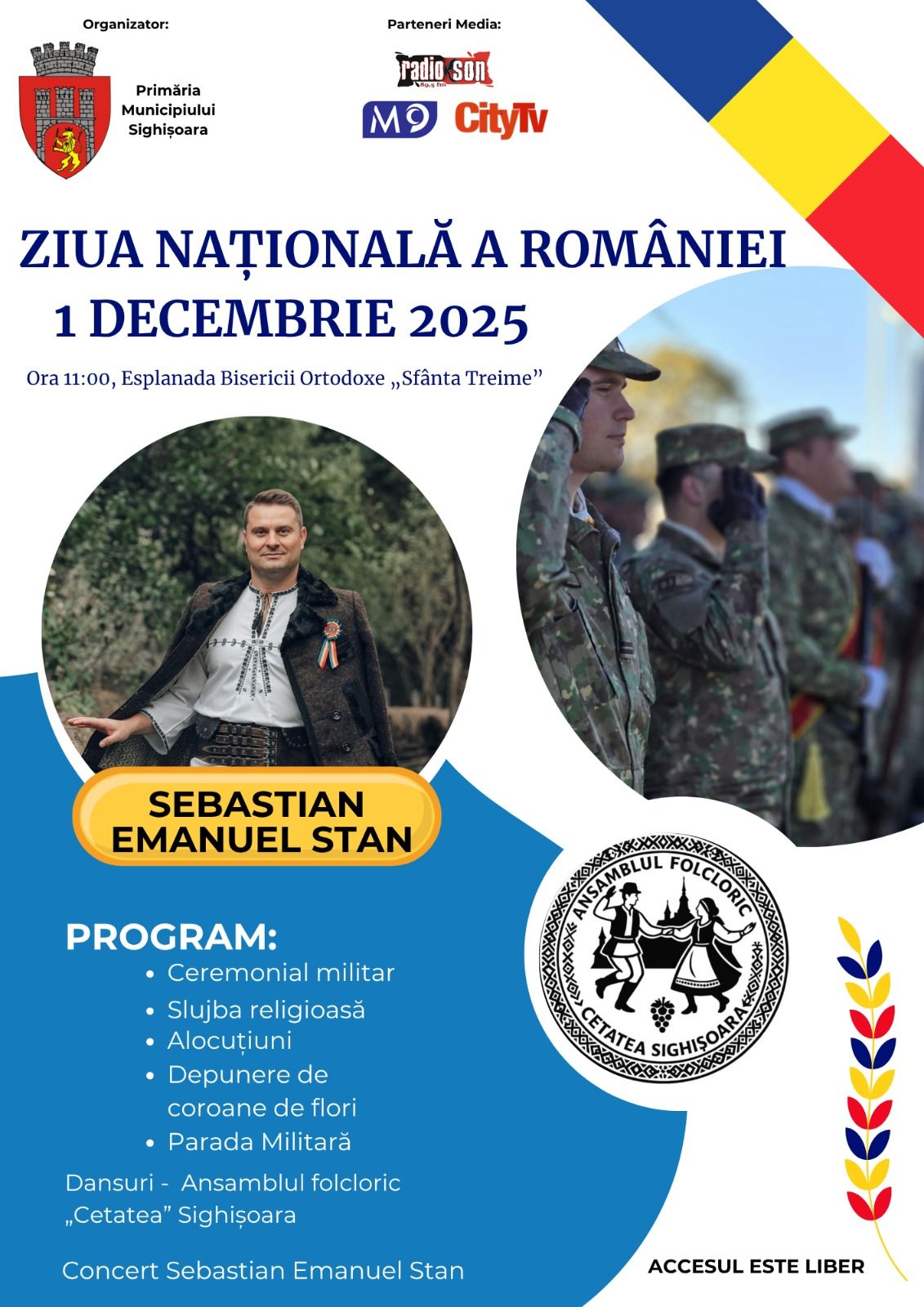ZIUA NAȚIONALĂ A ROMÂNIEI, ora 11:00, esplanada Catedralei