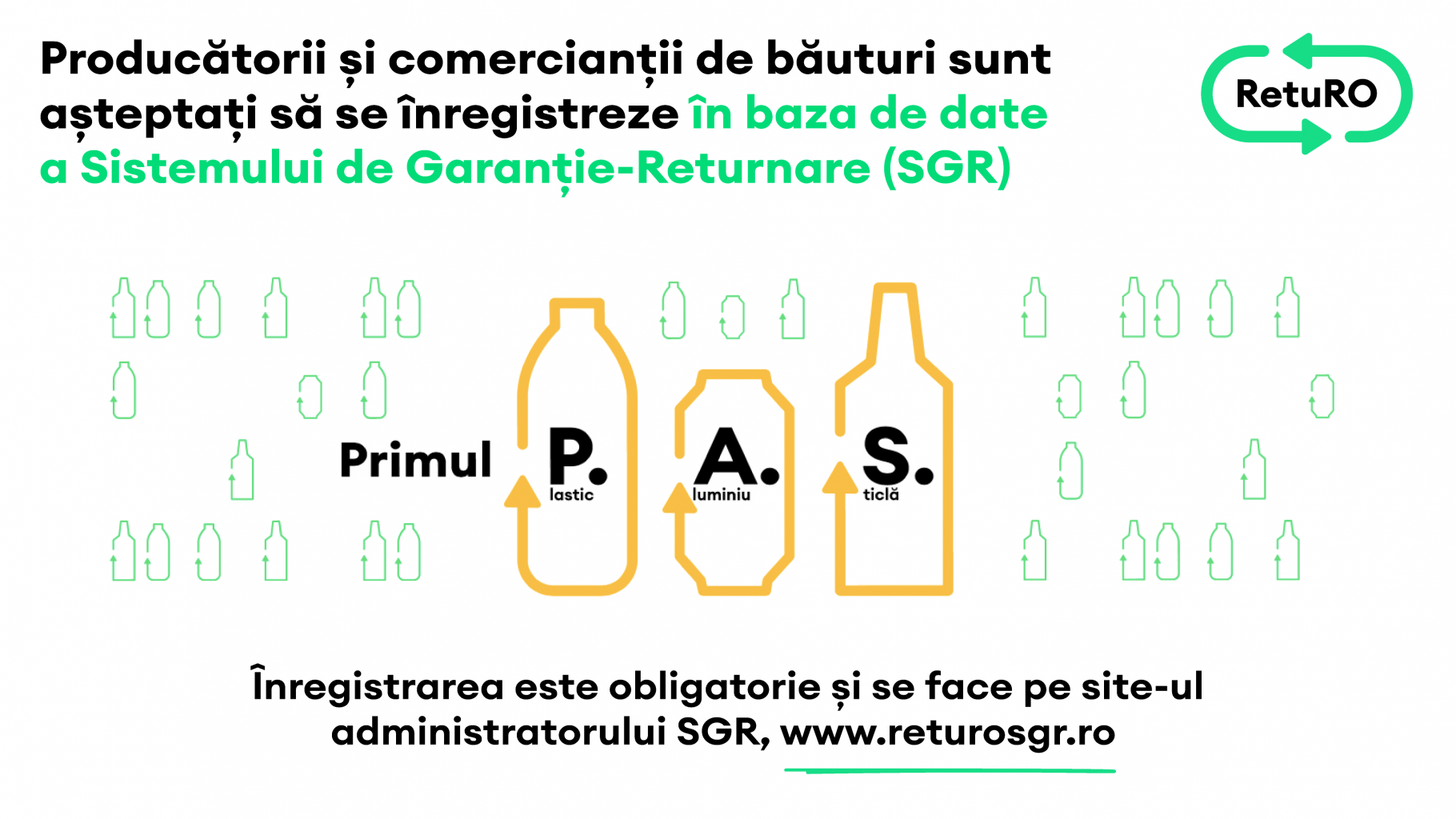 A început înregistrarea obligatorie a comercianților și producătorilor în baza de date a Sistemului de Garanție-Returnare (SGR)